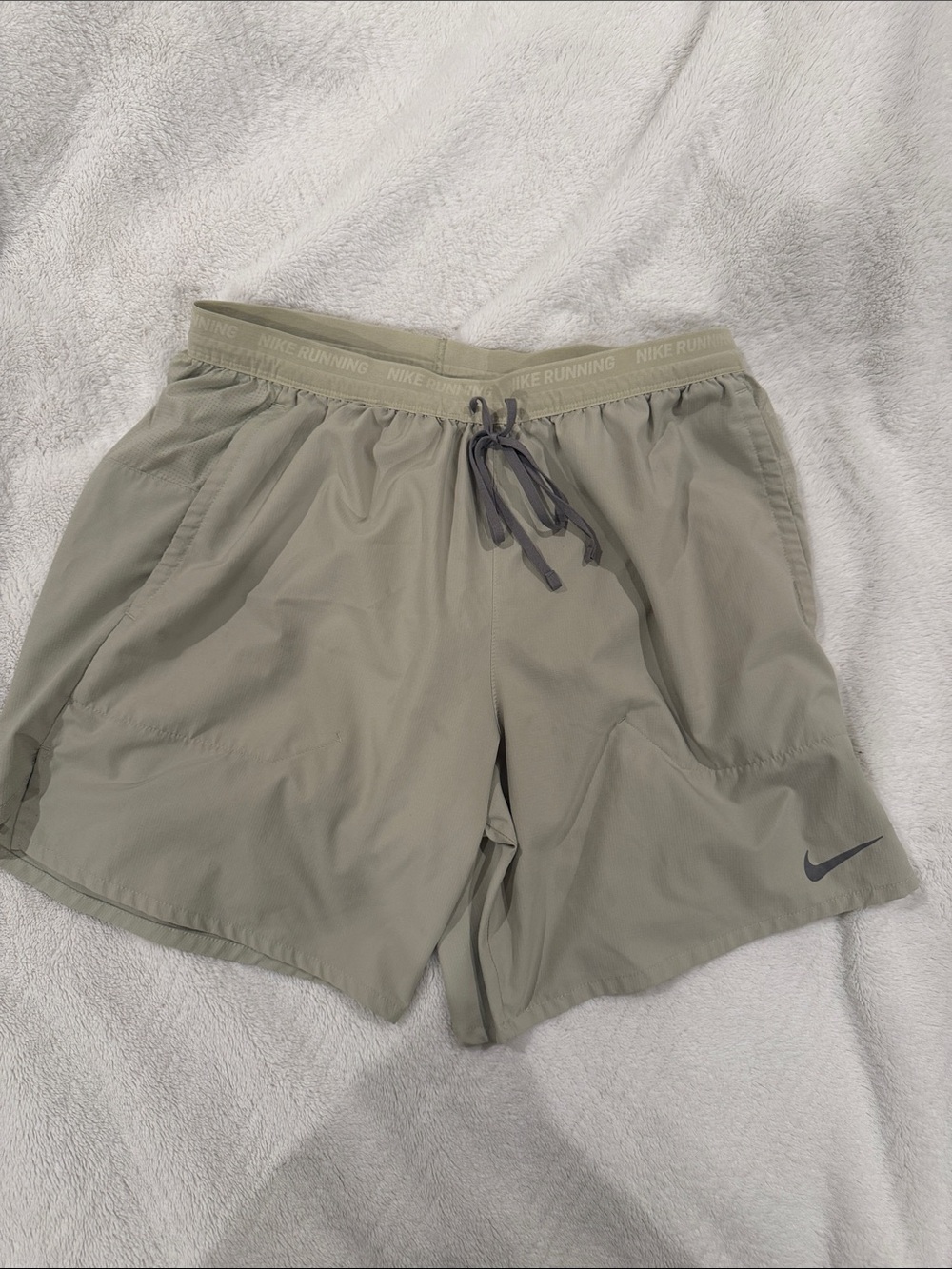 Nike Sage Green Athletic Running Shorts with Swoosh